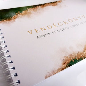 Esküvői vendégkönyv-greenary-arany - esküvő - emlék & ajándék - vendégkönyv - Meska.hu