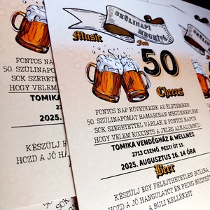 Szülinapi meghívó felnőtteknek, férfiaknak - otthon & életmód - papír, írószer - ajándékozás kellékei - meghívó - Meska.hu