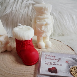 Karácsonyi díszdobozos gyertya  kézműves, illatos, dekoratív ajándék - Meska.hu