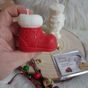Karácsonyi díszdobozos gyertya  kézműves, illatos, dekoratív ajándék - karácsony - karácsonyi lakásdekoráció - karácsonyi illatgyertya, mécses - Meska.hu