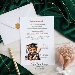 Ballagási meghívó ovisoknak (macival), Otthon & Életmód, Papír, írószer, Ajándékozás kellékei, Meghívó, Fotó, grafika, rajz, illusztráció, MESKA