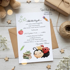 Ballagási meghívó kalapos katicával - Meska.hu
