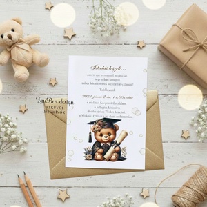 Ballagási meghívó ovisoknak (macis,buborékos) - Meska.hu