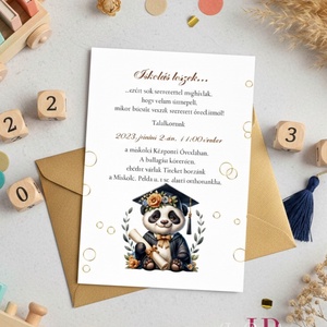 Ballagási meghívó ovisoknak(pandás) - Meska.hu