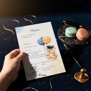 Ballagási meghívó ovisoknak (ballagó macival) - Meska.hu