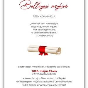 Iskolai ballagási meghívó - otthon & életmód - papír, írószer - ajándékozás kellékei - meghívó - Meska.hu