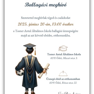 Általános iskolai ballagási meghívó fiús - otthon & életmód - papír, írószer - ajándékozás kellékei - meghívó - Meska.hu