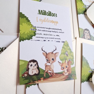 Szülinapi meghívó, erdei szépség - otthon & életmód - papír, írószer - ajándékozás kellékei - meghívó - Meska.hu