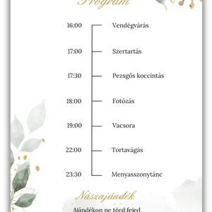 Zöld leveles, Greenery esküvői meghívó - esküvő - meghívó & kártya - meghívó - Meska.hu