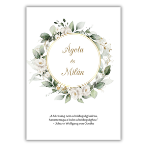 Fehér virágos, greenary esküvői meghívó - esküvő - meghívó & kártya - meghívó - Meska.hu