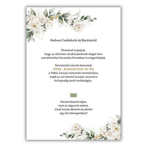 Fehér virágos, greenary esküvői meghívó - esküvő - meghívó & kártya - meghívó - Meska.hu