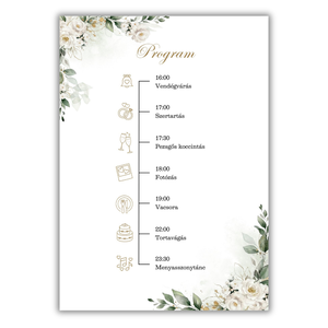 Greenary és fehér virágos esküvői meghívó - esküvő - meghívó & kártya - meghívó - Meska.hu