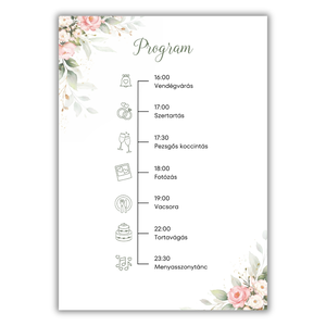 Greenary és rózsaszín virágos esküvői meghívó - esküvő - meghívó & kártya - meghívó - Meska.hu