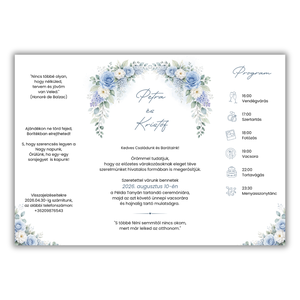 Oltárhajtott, ablakosan nyíló pasztell kék esküvői meghívó - esküvő - meghívó & kártya - meghívó - Meska.hu