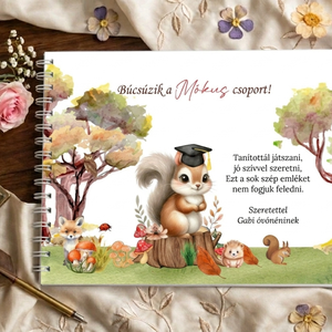 Mókusos emlékkönyv, óvodai ballagási ajándék, Játék & Sport, Ovis felszerelés, Egyéb ovis kiegészítő, Fotó, grafika, rajz, illusztráció, MESKA
