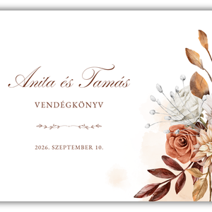 Őszi esküvői vendégkönyv � Őszi romantikus virágcsokor - esküvő - emlék & ajándék - vendégkönyv - Meska.hu