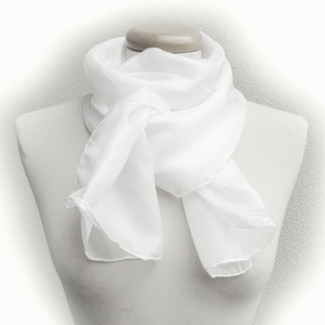 fehér selyemsál - ruha & divat - sál, sapka, kendő - sál - Meska.hu