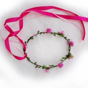 Koszorú, hajdísz - pink, Ruha & Divat, Hajdísz & Hajcsat, Hajráf & Hajpánt, Virágkötés, MESKA