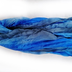 kék és szürke selyemsál STÓLA méretben - ruha & divat - sál, sapka, kendő - sál - Meska.hu