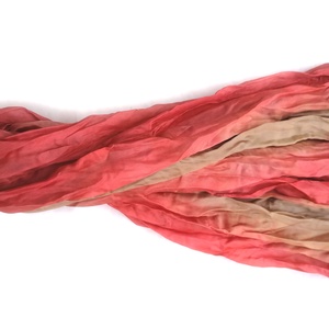 beige és korall selyemsál STÓLA méretben - ruha & divat - sál, sapka, kendő - stóla - Meska.hu