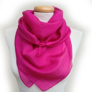 magenta selyemkendő 90x90, Ruha & Divat, Sál, Sapka, Kendő, Kendő, Selyemfestés, MESKA