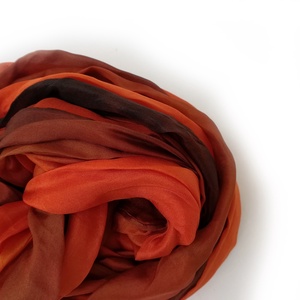 égetett narancs  selyemsál STÓLA méretben, Ruha & Divat, Sál, Sapka, Kendő, Sál, Selyemfestés, MESKA