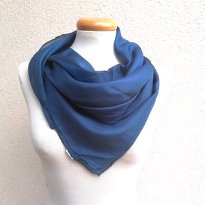 sötétkék selyemkendő 90x90, Ruha & Divat, Sál, Sapka, Kendő, Kendő, Selyemfestés, MESKA