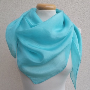 türkiz selyemkendő 90x90cm - ruha & divat - sál, sapka, kendő - kendő - Meska.hu