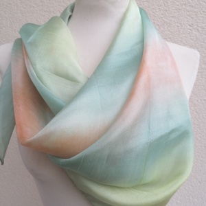 pasztell szimfónia selyemkendő 90x90cm, Ruha & Divat, Sál, Sapka, Kendő, Kendő, Selyemfestés, MESKA