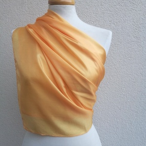 világos narancs selyemkendő 90x90cm - ruha & divat - sál, sapka, kendő - kendő - Meska.hu