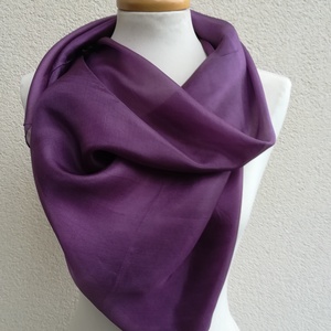 padlizsánlila selyemkendő 90x90 - Meska.hu