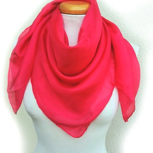 piros selyemkendő 90x90cm - Meska.hu