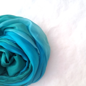 Türkiz és petrol selyemsál STÓLA méretben - Meska.hu