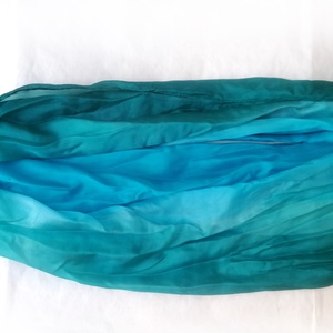 Türkiz és petrol selyemsál STÓLA méretben - ruha & divat - sál, sapka, kendő - sál - Meska.hu