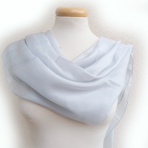 halvány szürke selyemkendő 90x90, Ruha & Divat, Sál, Sapka, Kendő, Kendő, Selyemfestés, MESKA