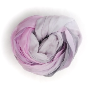szürke-rózsa selyemsál stóla méretben - ruha & divat - sál, sapka, kendő - sál - Meska.hu