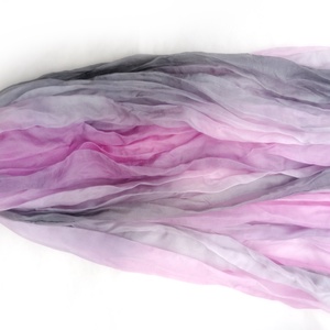 szürke-rózsa selyemsál stóla méretben - ruha & divat - sál, sapka, kendő - sál - Meska.hu