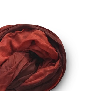 égetett rozsdabarna selyemsál STÓLA méretben, Ruha & Divat, Sál, Sapka, Kendő, Sál, Festett tárgyak, MESKA