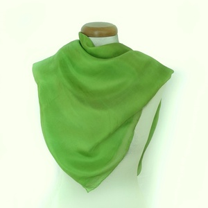 üde zöld selyemkendő 90x90, Ruha & Divat, Sál, Sapka, Kendő, Kendő, Selyemfestés, MESKA