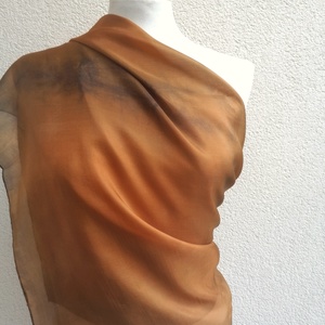 barna átmenet selyemkendő 90x90cm - ruha & divat - sál, sapka, kendő - kendő - Meska.hu