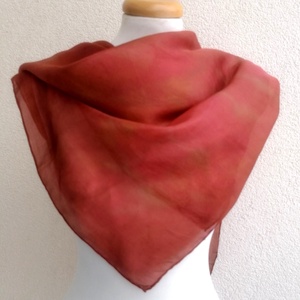 pompeji vörös selyemkendő 90x90cm - Meska.hu