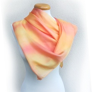 napkelte selyemkendő 90x90, Ruha & Divat, Sál, Sapka, Kendő, Kendő, Selyemfestés, MESKA