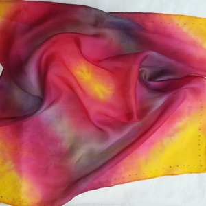 szivárvány kis selyemkendő 55x55cm - Meska.hu