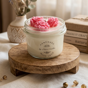 Rózsa illatú üveg gyertya , Otthon & Életmód, Gyertya, illat, aroma, Gyertya, , MESKA