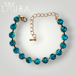 Zircon blue kristály karkötő , Ékszer, Karkötő, Karperec, Ékszerkészítés, MESKA