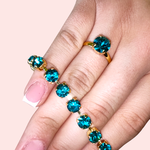 Zircon blue kristály karkötő  - ékszer - karkötő - karperec - Meska.hu