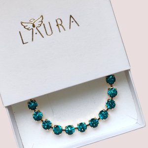 Zircon blue kristály karkötő  - ékszer - karkötő - karperec - Meska.hu