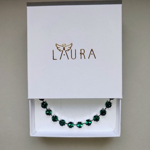 Emerald zöld kristály karkötő  - ékszer - karkötő - karperec - Meska.hu
