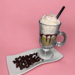 Latte Machiatto desszert gyertya 100% szójaviasz  - Meska.hu