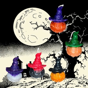 Kalapos halloweeni tök gyertya - Meska.hu